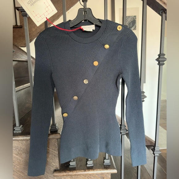 Alexander McQueen ribbed-knit button-detail top - Picture 4 of 11